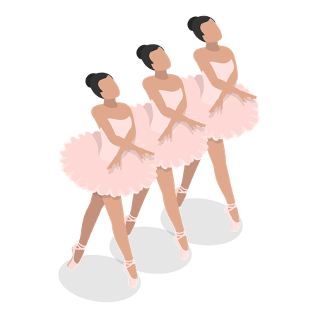 Meninas dançando na ópera  Ilustração