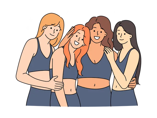 Meninas juntas  Ilustração