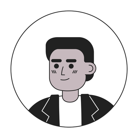 Menino afro-americano atraente com corte de cabelo curto  Ilustração