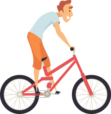 Menino andando de bicicleta  Ilustração