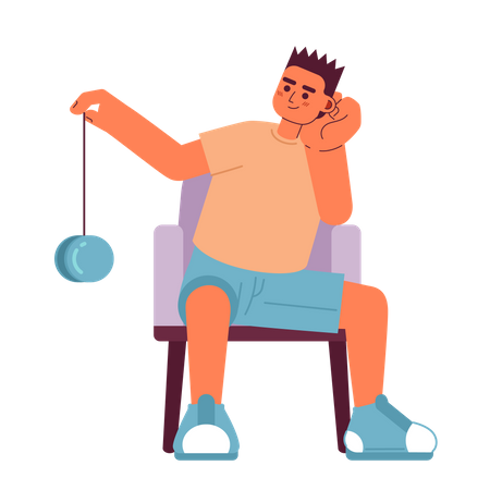 Menino brincando de ioiô  Ilustração