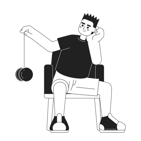 Menino brincando de ioiô  Ilustração