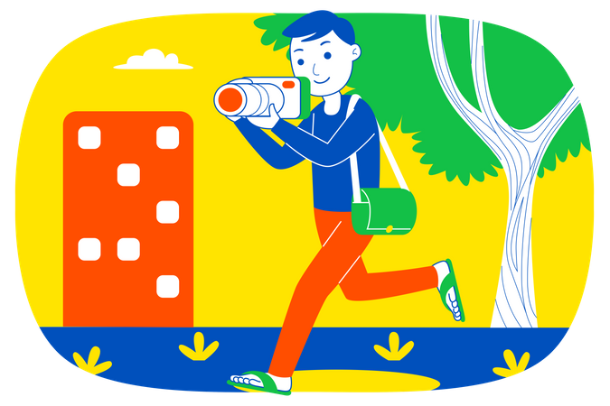 Menino clicando na foto  Illustration