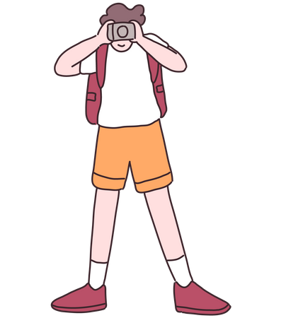 Menino clicando na foto  Illustration