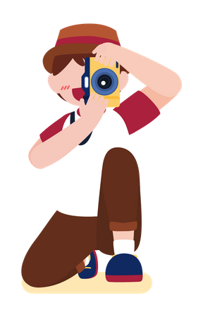 Menino clicando na foto  Illustration