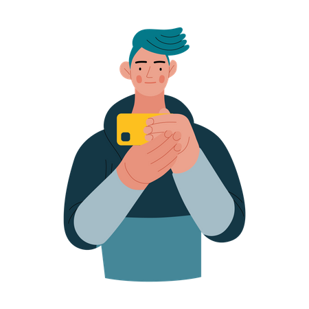 Menino clicando na foto  Illustration