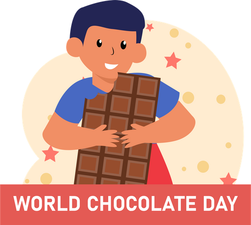 Menino com chocolate  Ilustração