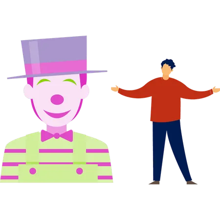 Menino com diversão curinga  Ilustração