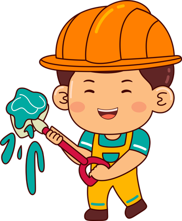 Menino construtor  Ilustração