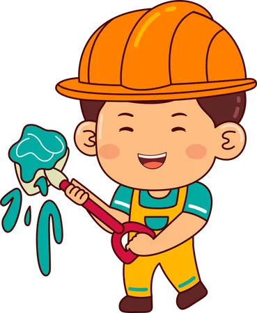 Menino construtor  Ilustração