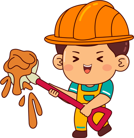 Lindo menino construtor  Ilustração