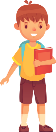 Menino da escola primária  Ilustração