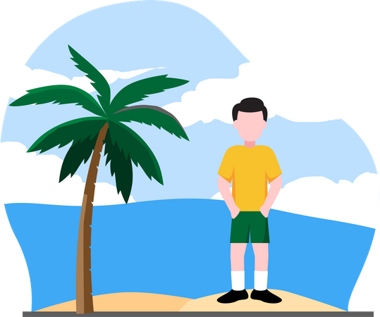 Menino de férias  Ilustração