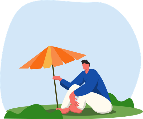 Menino de férias  Ilustração