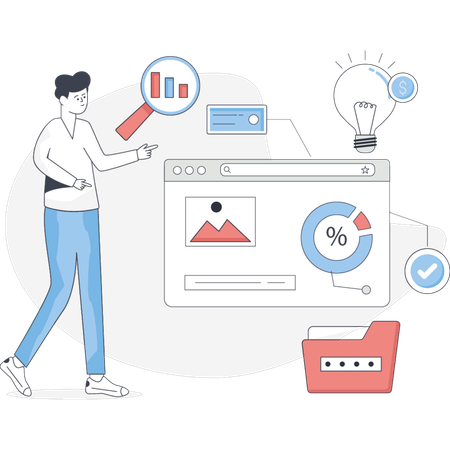 Menino discute sobre agência de SEO  Ilustração