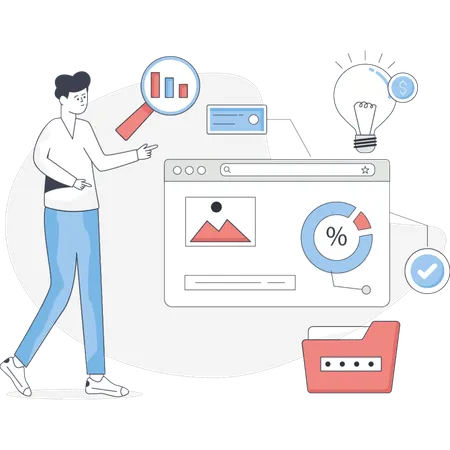 Menino discute sobre agência de SEO  Ilustração