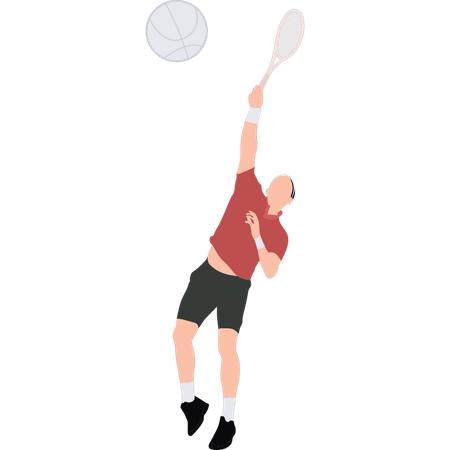 O menino está jogando badminton  Ilustração