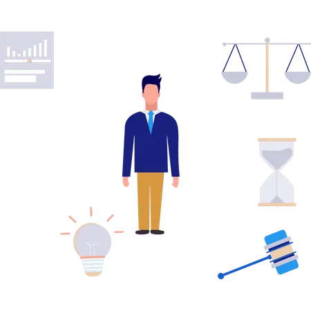 O menino está mostrando ética nos negócios  Illustration