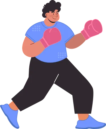 Menino fazendo boxe  Ilustração