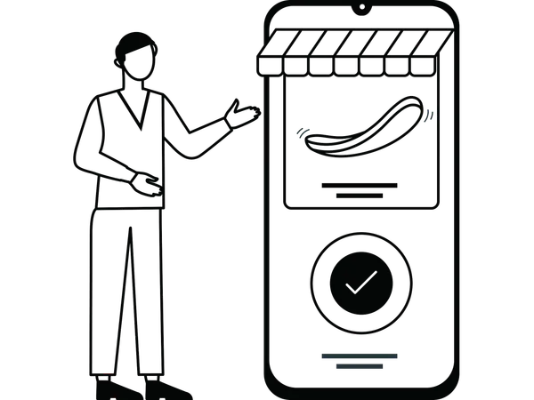 Garoto fazendo compras on-line  Ilustração