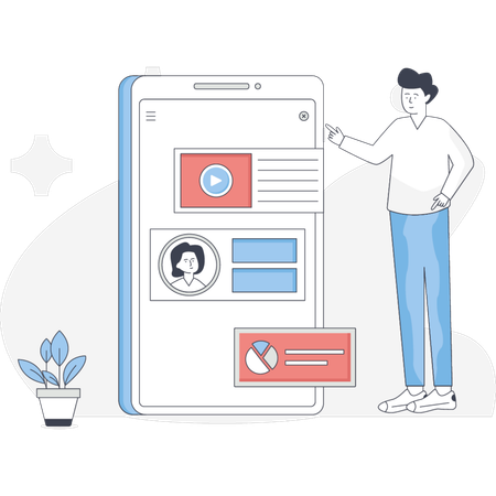 Menino fazendo educação on-line  Ilustração