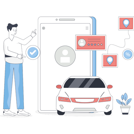 Garoto fazendo pagamento indrive online  Ilustração