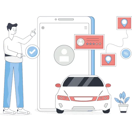 Garoto fazendo pagamento indrive online  Ilustração