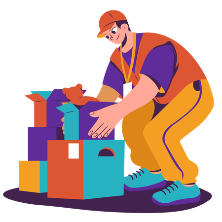 Menino fazendo trabalho voluntário nos finais de semana  Ilustração