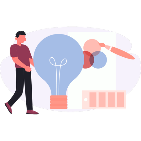 Garoto tendo ideias inteligentes  Ilustração