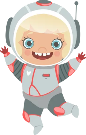 Criancas Astronauta Personagem De Desenho Animado Traje Espacial Infantil Ilustração