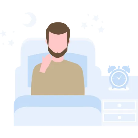 Menino vai dormir na cama  Ilustração