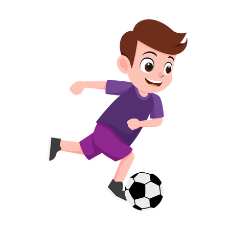 Menino jogando futebol  Ilustração