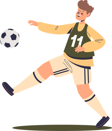 Menino jogando futebol  Ilustração