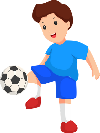 Menino jogando futebol  Ilustração