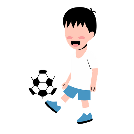 Menino jogando futebol  Ilustração