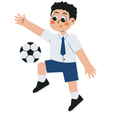 Menino jogando futebol  Ilustração