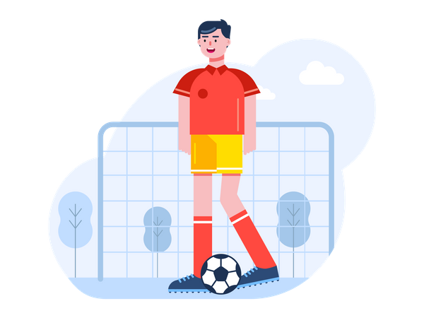 Menino jogando futebol  Ilustração