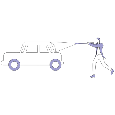 Menino lavando carro  Ilustração