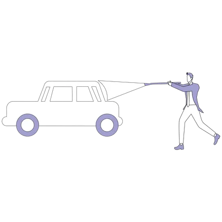 Menino lavando carro  Ilustração