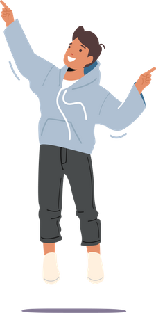 Menino pulando no ar  Ilustração