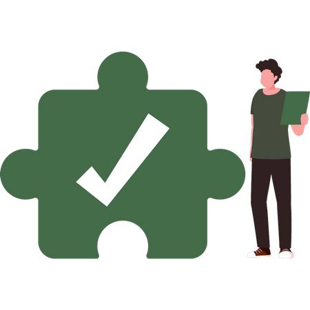 Menino resolvendo quebra-cabeça  Illustration