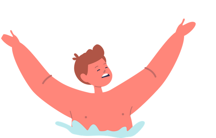 Menino se afogando  Ilustração
