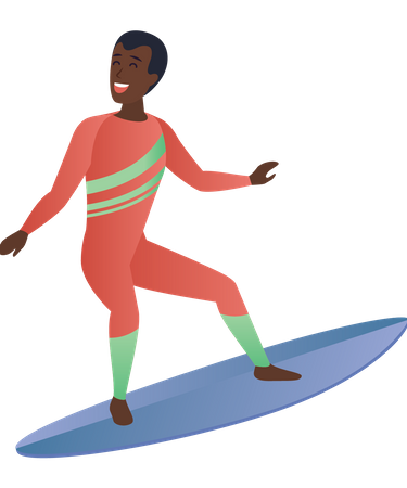 Garoto surfando  Ilustração