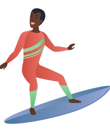 Garoto surfando  Ilustração