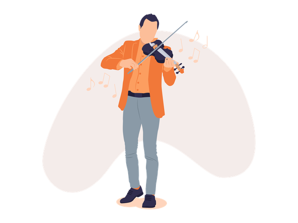 Menino tocando violino  Ilustração