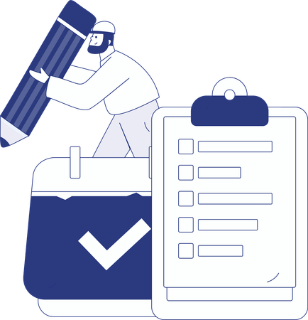 Menino trabalhando em pesquisa de insights do cliente  Ilustração