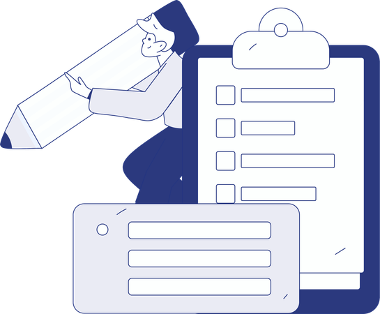 Menino trabalhando em sistema de feedback do cliente  Ilustração