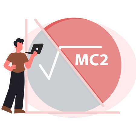 Menino trabalhando em um problema de matemática  Ilustração