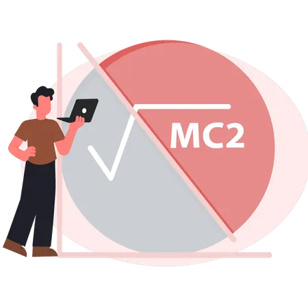 Menino trabalhando em um problema de matemática  Ilustração