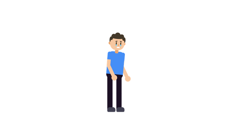Menino triste  Ilustração
